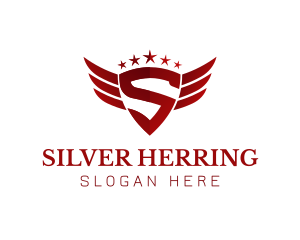 Flying Shield Wings logo design