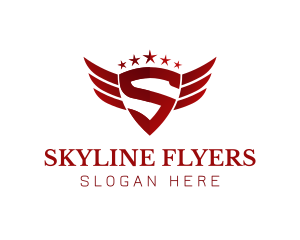 Flying Shield Wings logo design