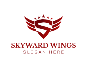 Flying Shield Wings logo design