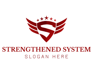 Flying Shield Wings logo design