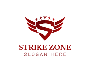 Flying Shield Wings logo design