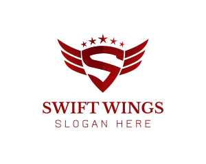 Flying Shield Wings logo design