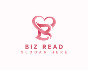 Love Heart Letter B logo design