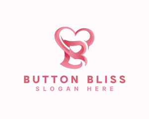 Love Heart Letter B logo design