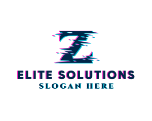 Glitch Tech Letter Z Logo
