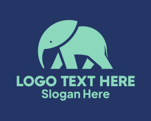 Teal Elephant Silhouette Logo