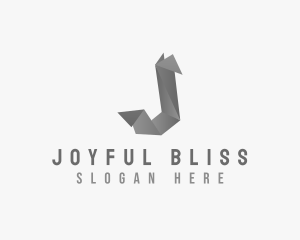 Digital Origami Letter J logo design