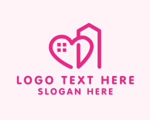 Heart Love Building  logo design