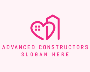 Heart Love Building  logo design