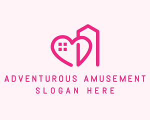 Heart Love Building  logo design