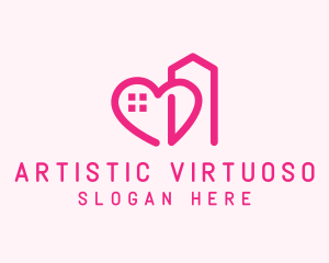 Heart Love Building  logo design