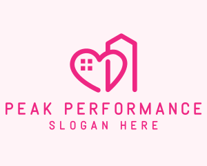 Heart Love Building  logo design