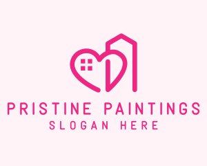 Heart Love Building  logo design