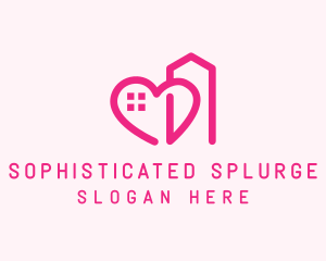 Heart Love Building  logo design