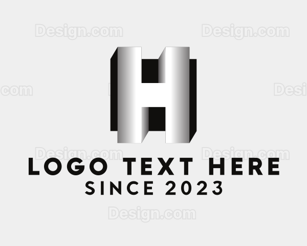 3D Modern Letter H Logo