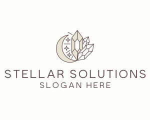 Cosmic Crystal Stone logo design