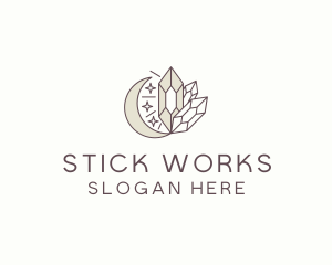 Cosmic Crystal Stone logo design