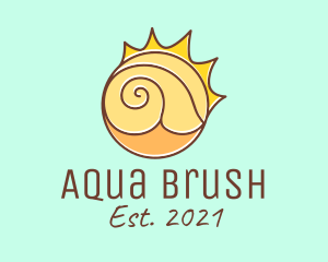 Sun Beach Sea Shell  logo design