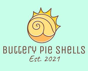 Sun Beach Sea Shell  logo design