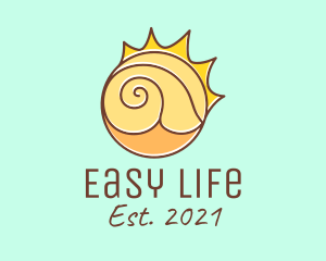 Sun Beach Sea Shell  logo design