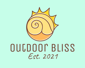 Sun Beach Sea Shell  logo design