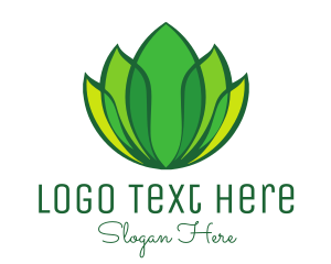 Green Yellow Leaf Lotus logo