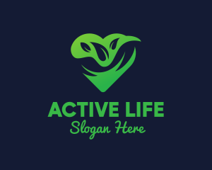 Eco Leaf Heart Logo