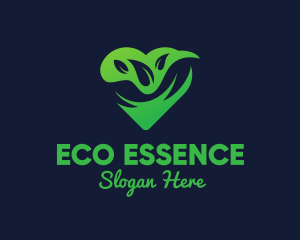 Eco Leaf Heart logo design