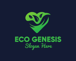 Eco Leaf Heart logo design