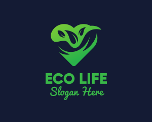 Eco Leaf Heart logo design