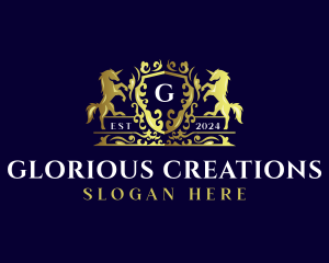 Luxury Horse Crest logo design