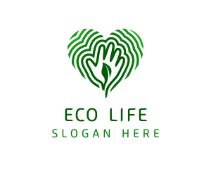 Natural Heart Hand logo design