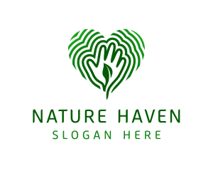 Natural Heart Hand logo design