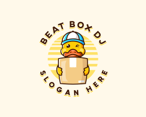 Duck Delivery Box Parcel logo design