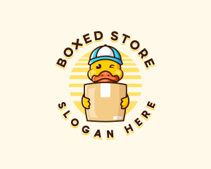 Duck Delivery Box Parcel logo design