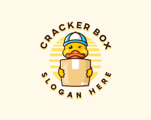 Duck Delivery Box Parcel logo design