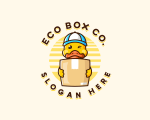 Duck Delivery Box Parcel logo design