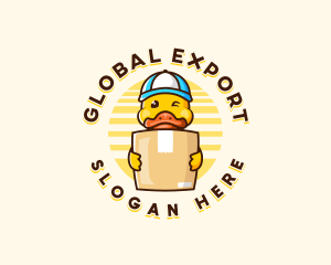 Duck Delivery Box Parcel logo design