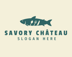 Fish Cutlery Restaurant logo design