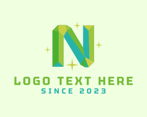 Shiny Gem Letter N logo