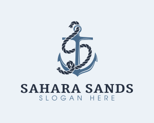 Anchor Rope Letter S logo design