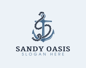 Anchor Rope Letter S logo design