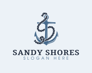 Anchor Rope Letter S logo design