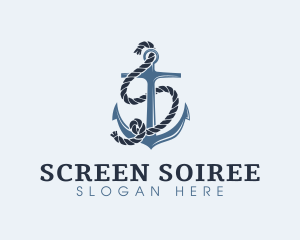 Anchor Rope Letter S logo design