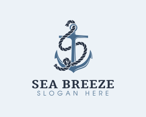 Anchor Rope Letter S logo design