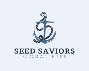 Anchor Rope Letter S logo design