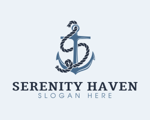 Anchor Rope Letter S logo design