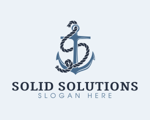 Anchor Rope Letter S logo design