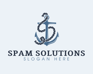 Anchor Rope Letter S logo design