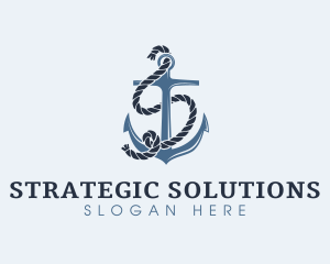 Anchor Rope Letter S logo design